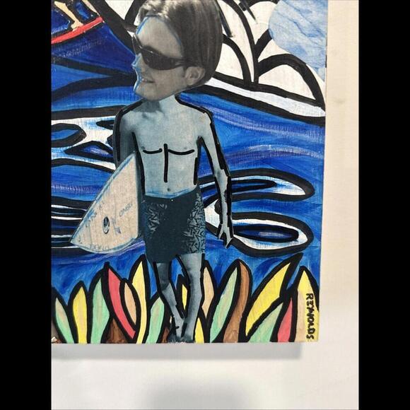 Bruce Reynolds Collage Original Art 2007 The Spot 20” X 20” - Picture 3 of 12